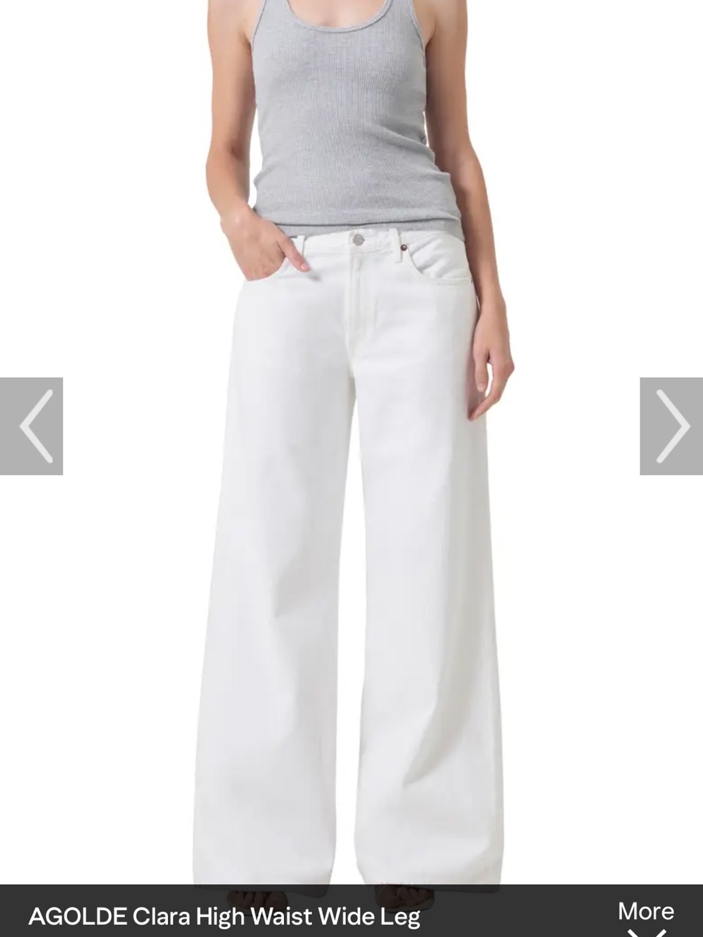 Agolde White Wide-Leg Flare Jeans